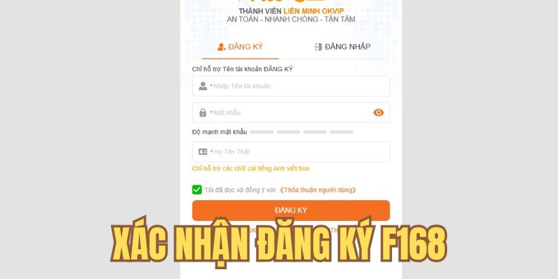 Kiểm tra thông tin đăng ký nhà cái F168 và xác nhận